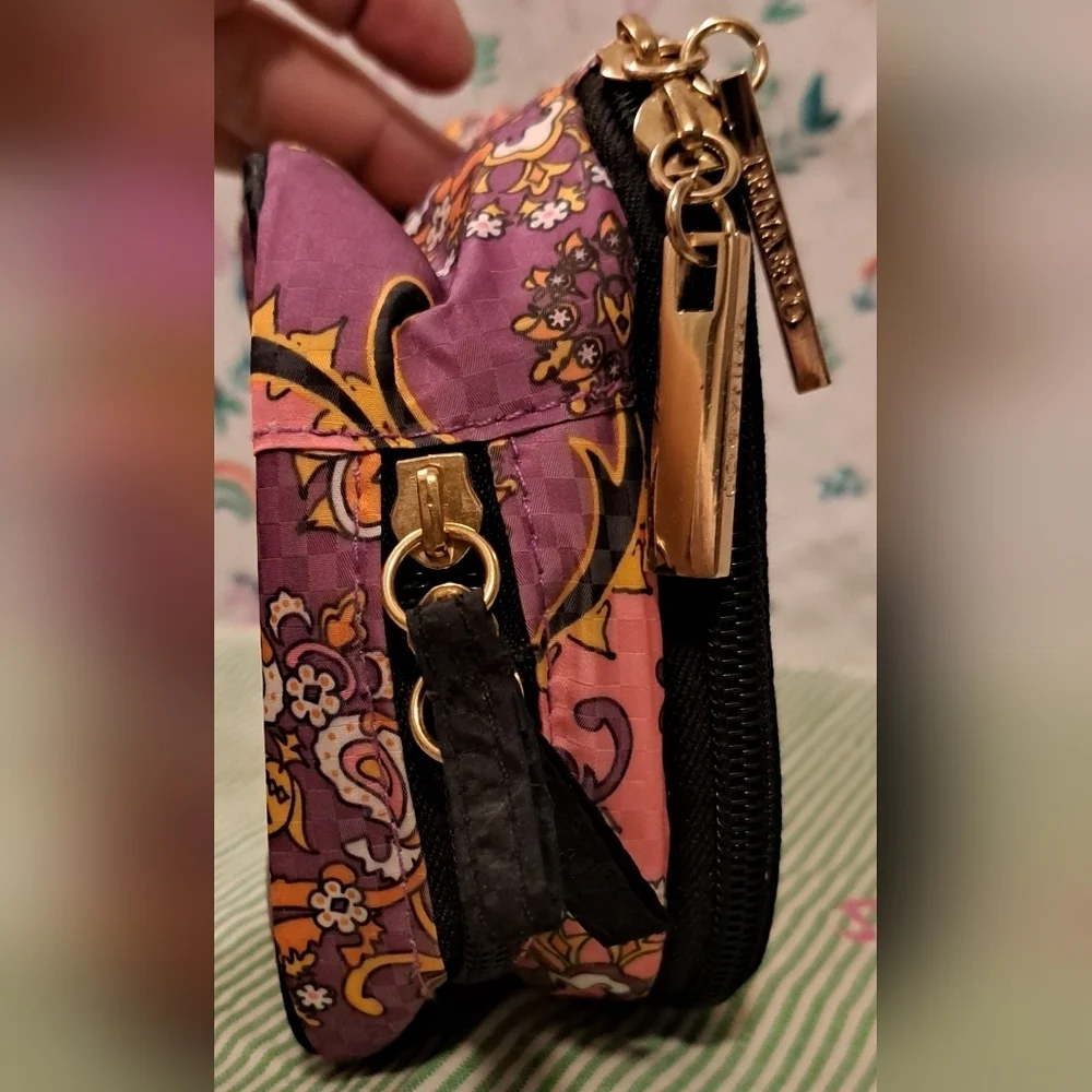 Trina Turk & Co 2 Pocket Paisley Vacation Travel Cosmetic Makeup Beauty Bag